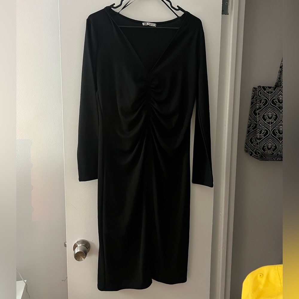 Zara Black Long Sleeve Dress